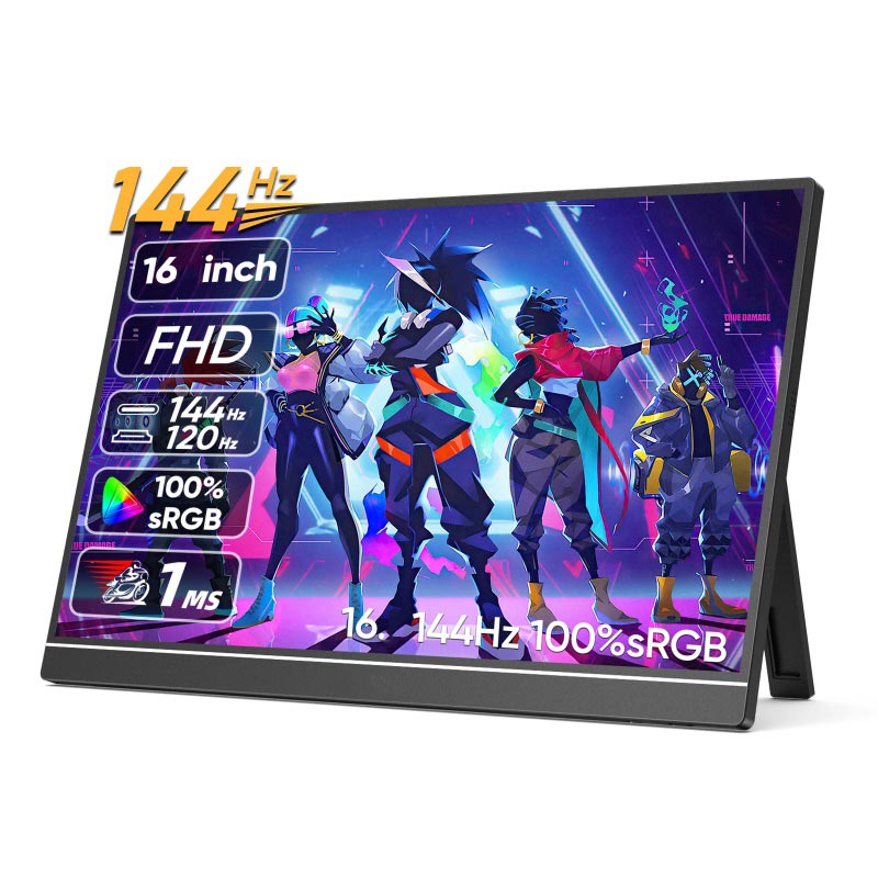 Monitor portátil de 16 pulgadas, pantalla IPS de 144Hz para ordenador portátil